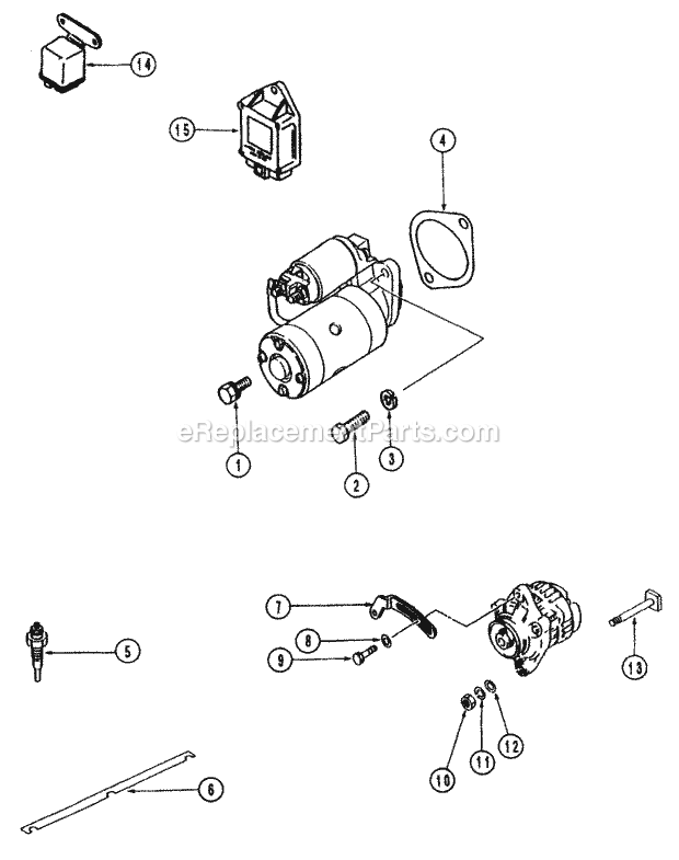 Electrical Equipment Diagram and Parts List for 54A-443D100 Cub Cadet Lawn Tractor